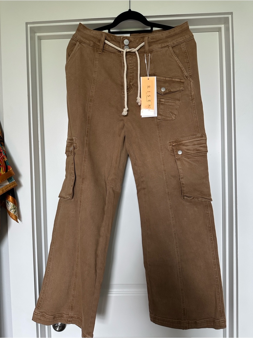 Risen Jeans Straight Leg Cargo Jeans — Cocoa Brown - Picture 3 of 10